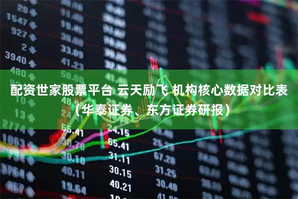 配资世家股票平台 云天励飞 机构核心数据对比表（华泰证券、东方证券研报）
