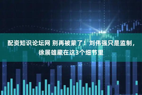 配资知识论坛网 别再被蒙了！刘伟强只是监制，徐展雄藏在这3个细节里